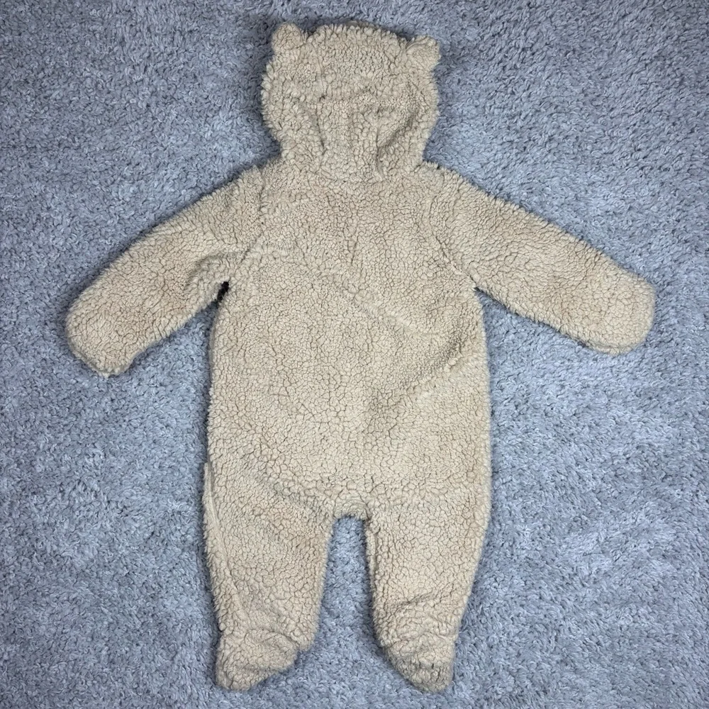 GAP Snowsuit 3-6 Months Bear One Piece Sherpa Full Zip Cozy Outdoors Travel